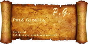 Pető Gizella névjegykártya